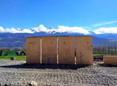 Élément témoin en béton de site coulé sur chantier, Saint-Ismier (38)